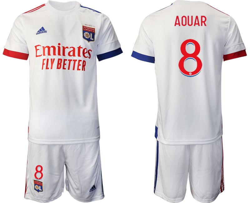 Men 2020-2021 club Lyon home #8 white Soccer Jerseys